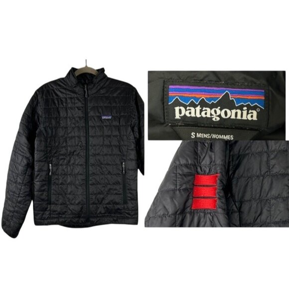 Patagonia Nano Puff Jacket Mens Small Black Insulated Full Zip Hiking Outdoor - Picture 1 of 14
